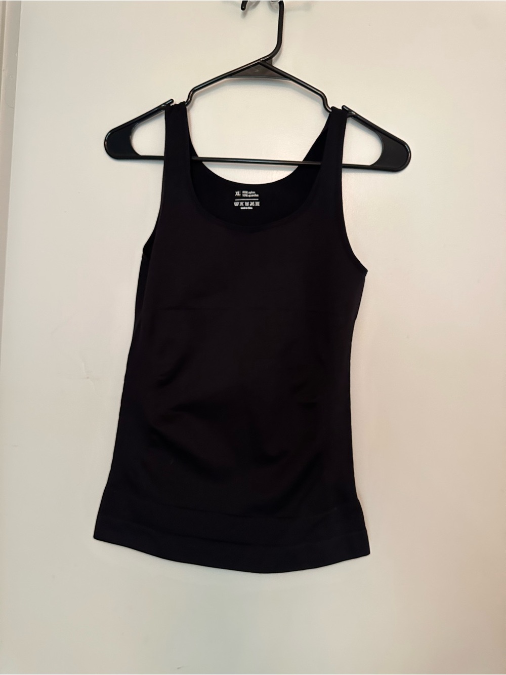 Classic Black Women's Tank Top Shapewear- Sleeveless Ribbed Scoop Neck